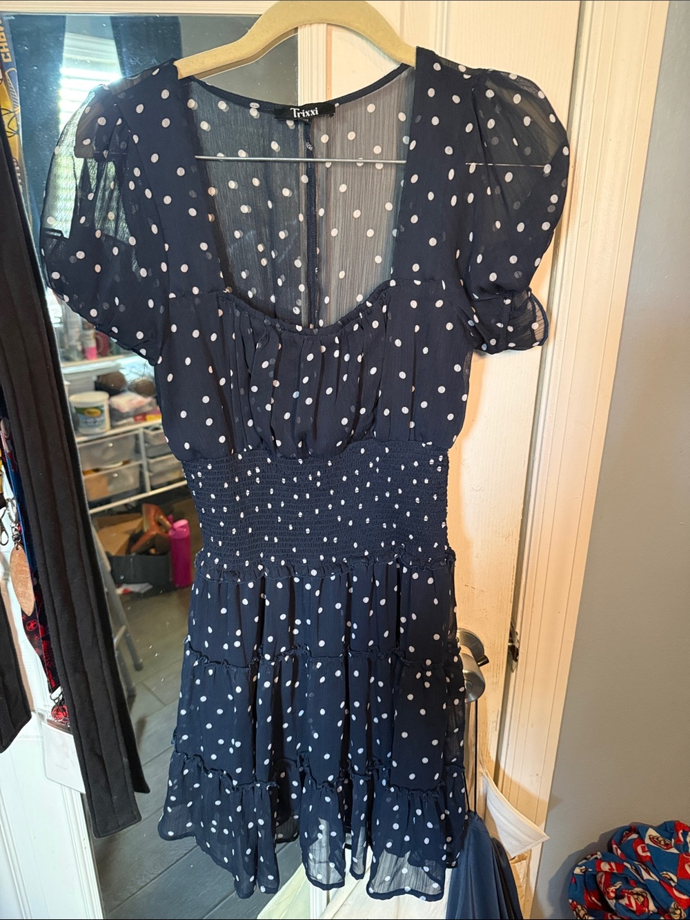 Navy Blue Polka Dot Dress
